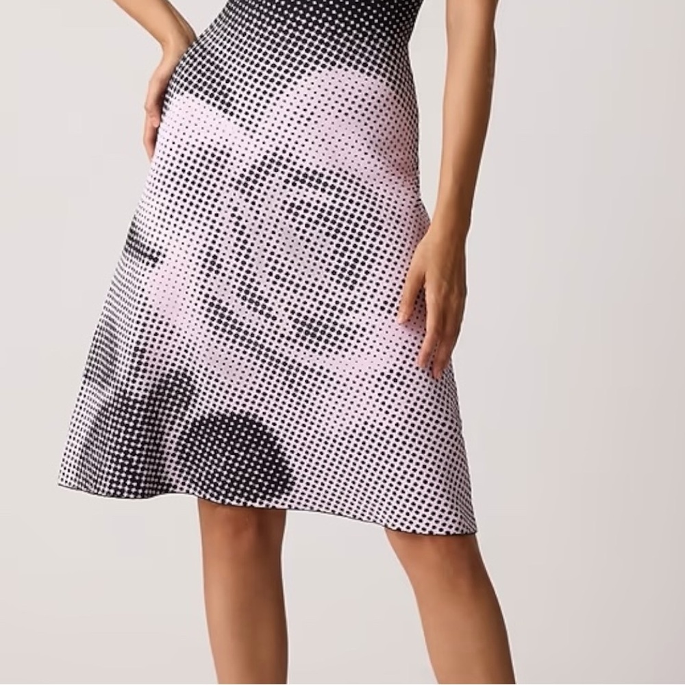 TERI JON Rickie Freeman Double Knit Dotted Rose Floral Printed A Line Midi Dress - Picture 6 of 17